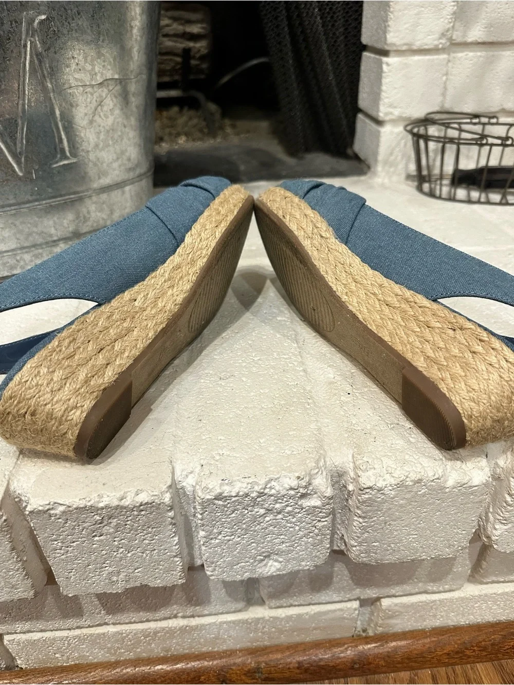 G.H. Bass & Co. Denim Blue Knotted Espadrille Slingbacks